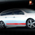 Car Side Skirt Sport Styling Vinyl Decal Vehicle Accessories Body Sticker Gloss Auto Side Car Sticker for PEUGEOT